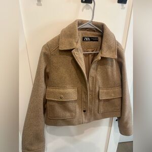 Zara Camel Wool Blend Coat